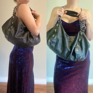 Thomas Wylde Scorpion black Leather Chain Purse